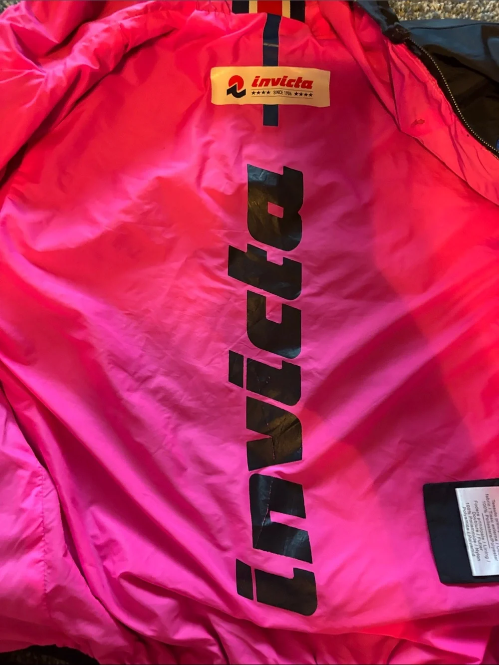 Invicta Kids Black Jacket with Pink Lining Hood